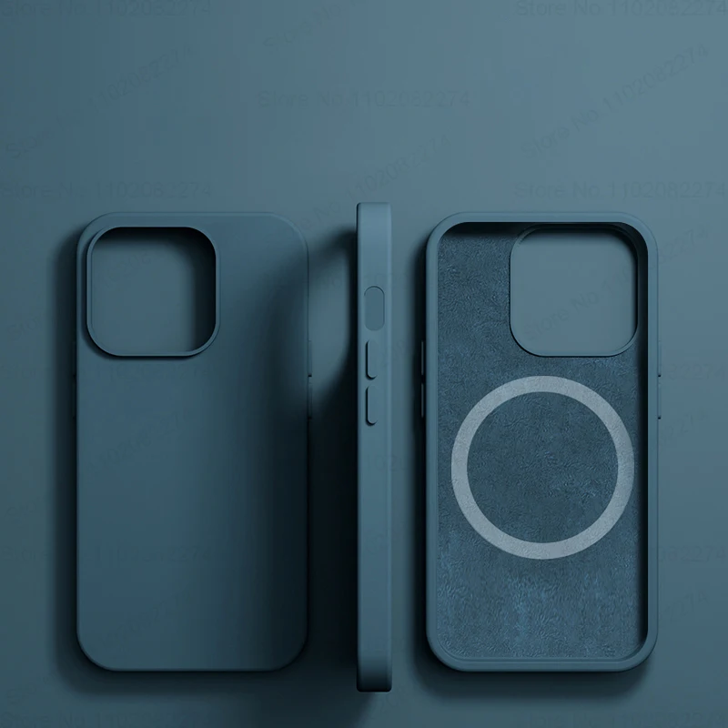 Premium Liquid Silicone Magnetic Wireless Charging Phone Cover - Soft, Durable Protection