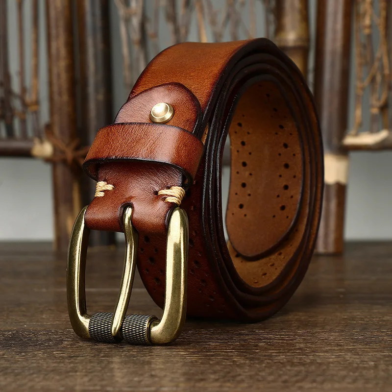 Men Genuine Leather Belt Automatic Alloy Buckle Belt Classic Fashion Luxury Cow Genuine Leather Belt for Men Apparel Accessories