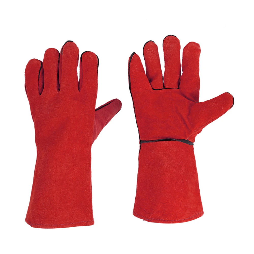 Welding Gloves Heat Insulation Gloves Leather High Temperature Proof Outdoor Camping Picnic Fireplace Handling