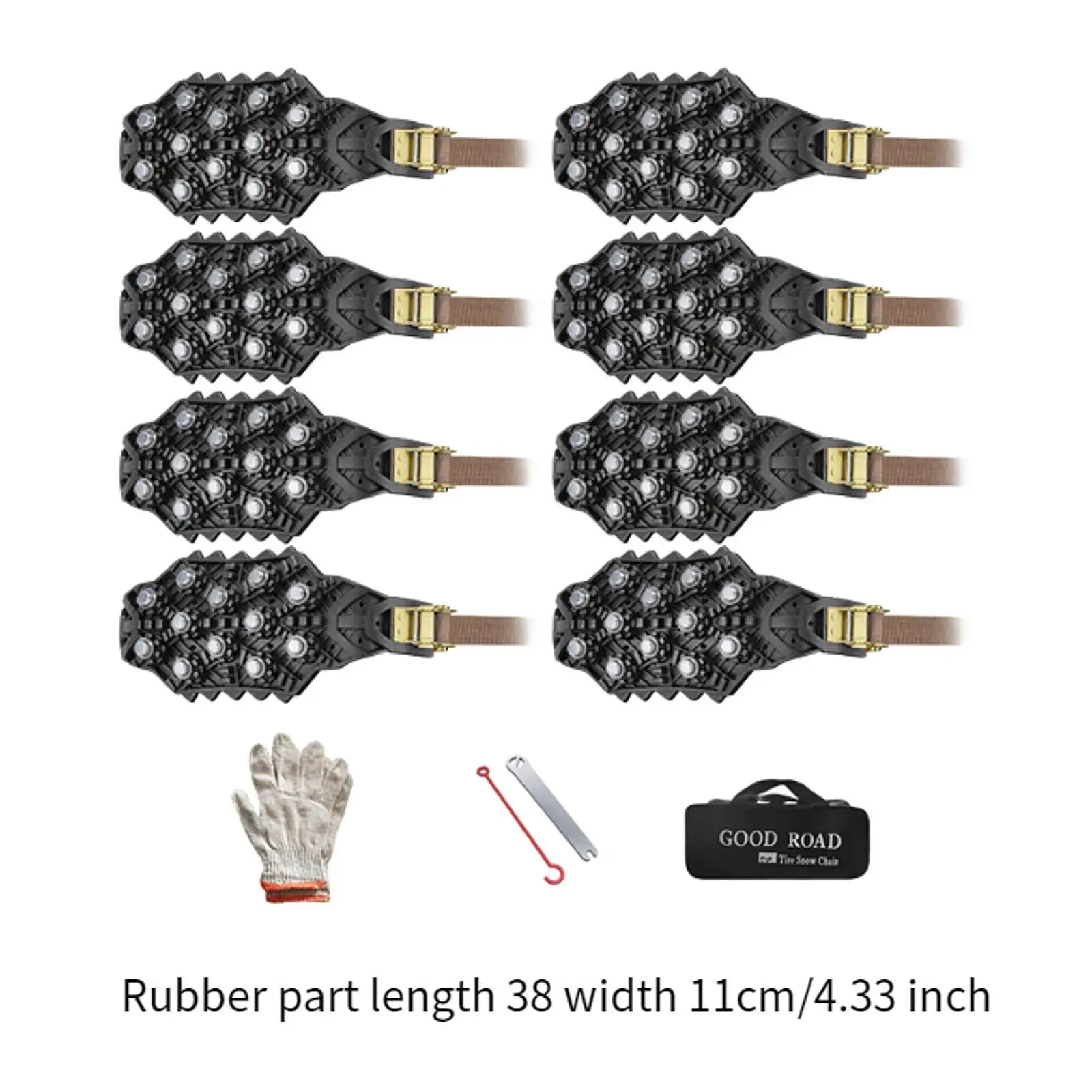 8x Snow Chains Tyre Chain Mud Chain Winter Driving for Car Tires Tire Chains