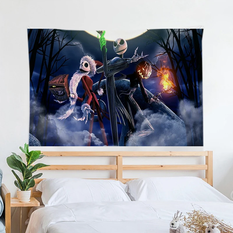 

Tapestry on the Wall Hanging Decor Nightmare Before Christmas Aesthetic Room Decoration Accessories Tapries Home Decorations