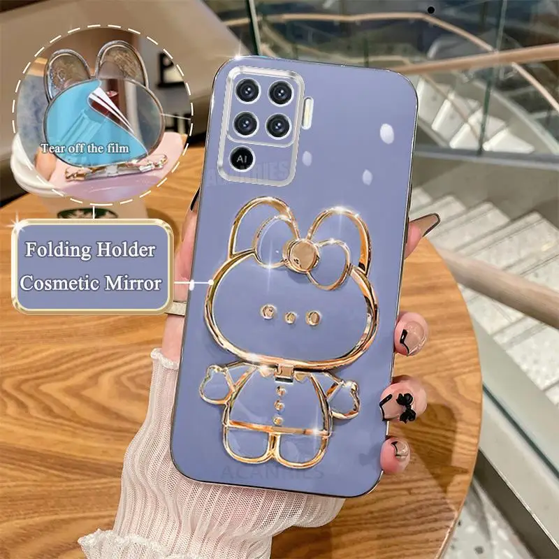 Luxury Plating Mirror Holder Case with Silicone Stand