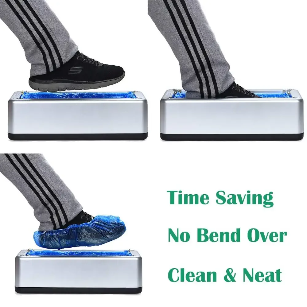 Disposable Shoe Covers Automatic Disposable Shoe Cover Waterproof Overshoes Dispenser Portable Hand-Free Machine for Home, Office, Supermarket, Factory