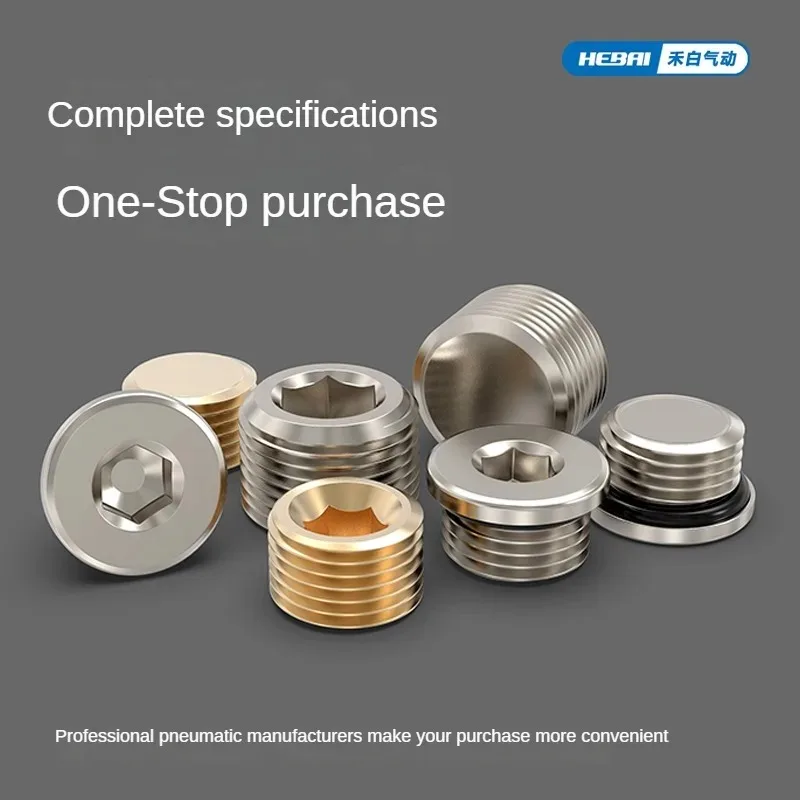 Pneumatic Hex Head Pipe Fitting with Sealing Ring - Threaded End Cap Plug Adapter