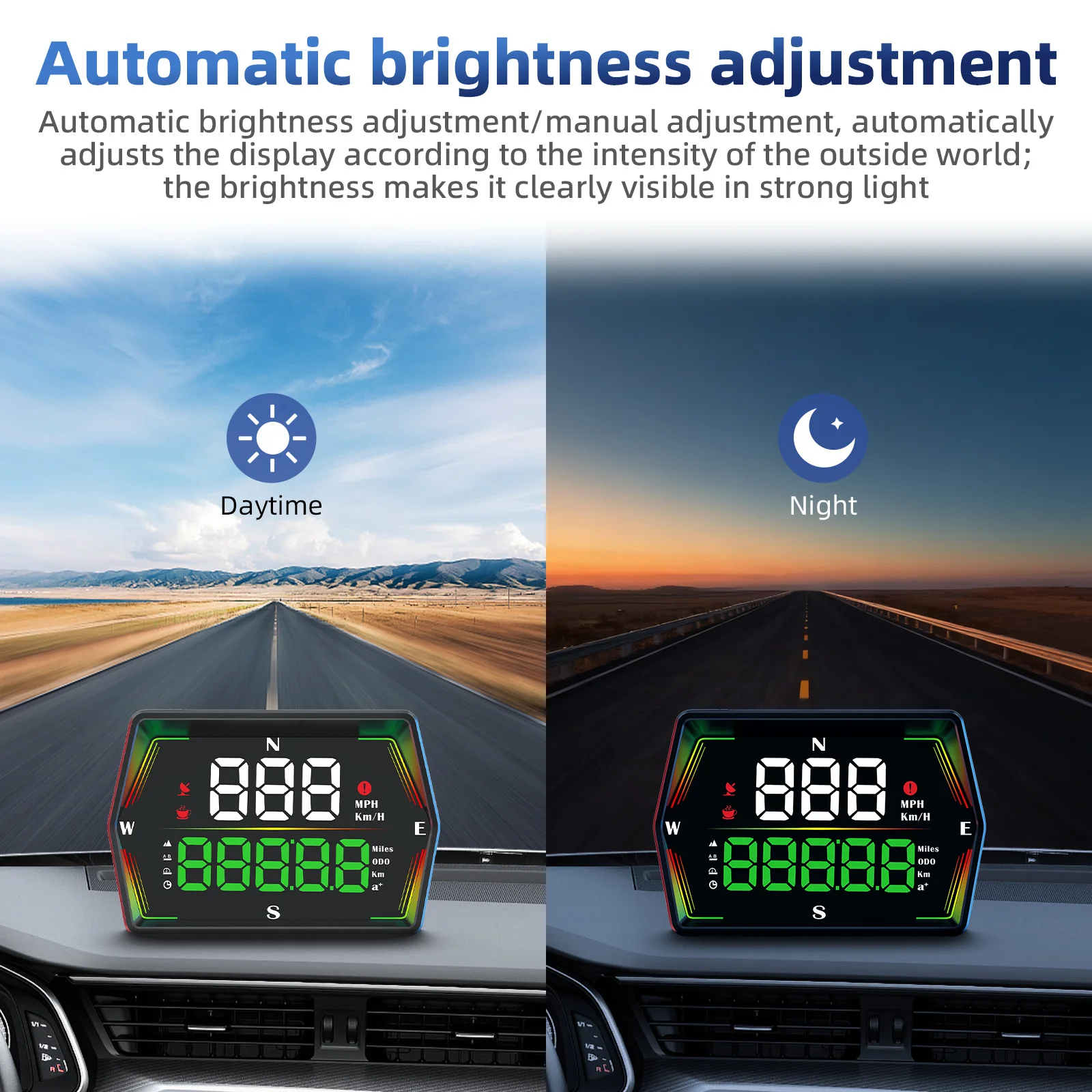 Enhanced Digital GPS Speedometer with Large Display, Compass, Time Display & Overspeed Alarm