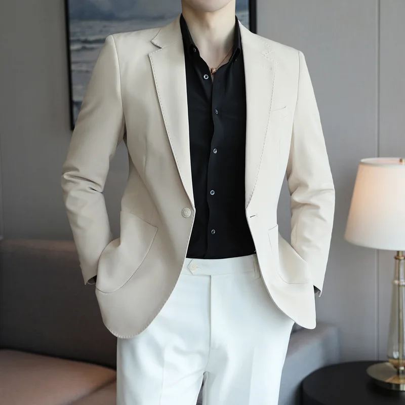 Long-sleeved slim-fitting stylish solid color suit