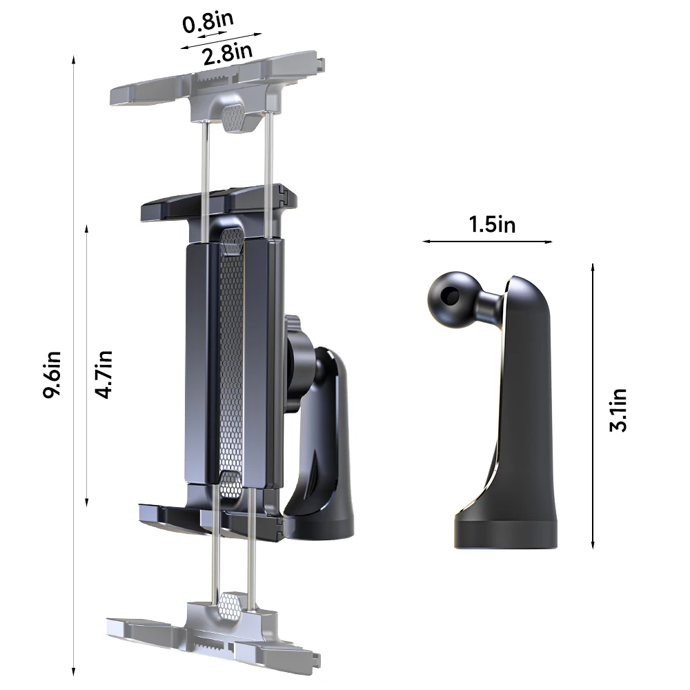360° Rotatable Tablet and Phone Tripod Car Mount Adapter
