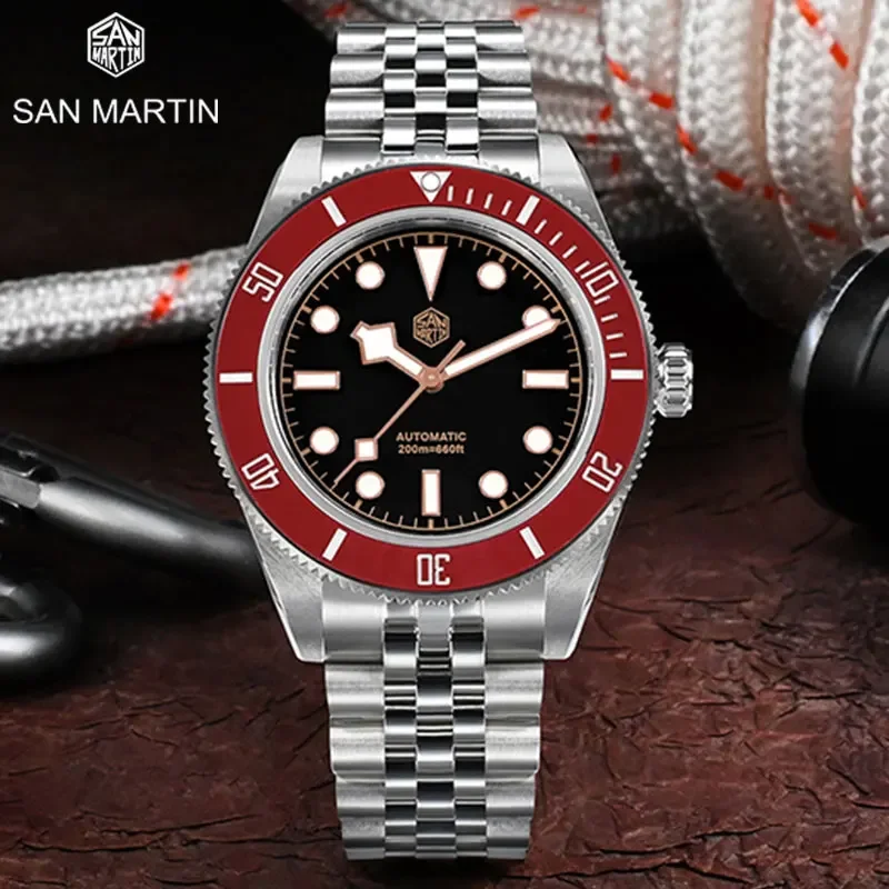 

San Martin New 40mm BB Diver Watch Top Brand Classic Mens Watches NH35 Automatic Mechanical Wristwatch Sapphire Waterproof Reloj