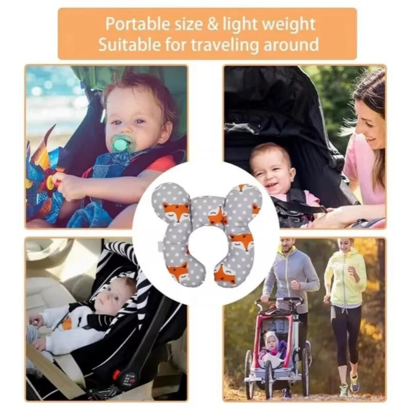 Baby Travel Pillow for Head and Neck, Upgraded Baby Support Pillow, Neck Pillows for Car Seat,Pushchair,Travel