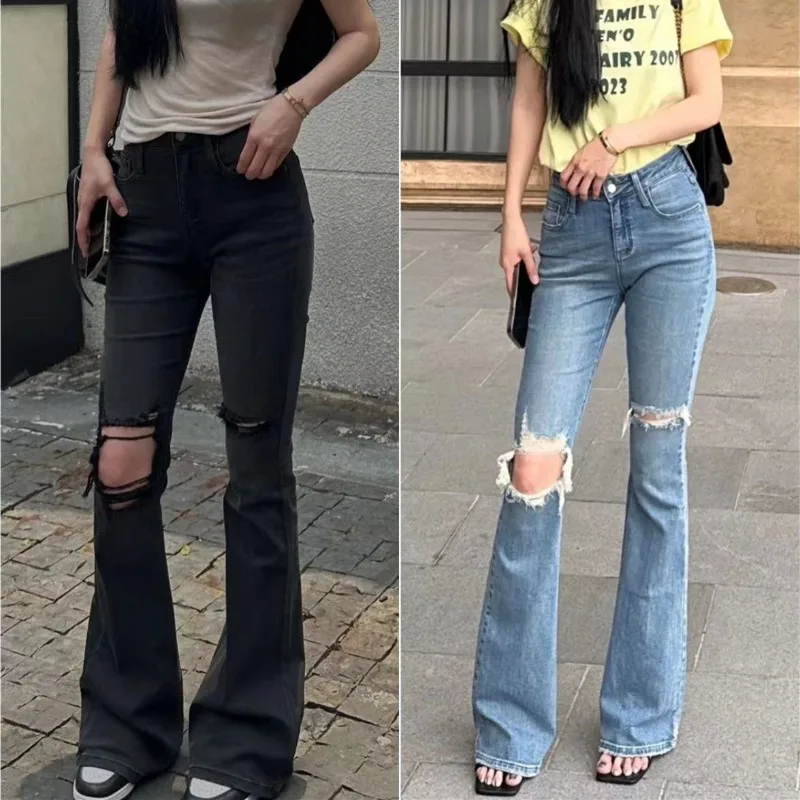 2024 New Retro Drawstring Hollow Trousers Ladies Lace High Waist Solid Color Trousers Summer Casual Harajuku Loose Streetwear