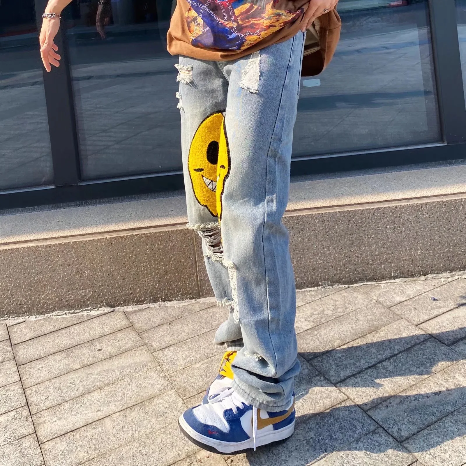 Jeans Men's and Women's Same Style New Spring and Autumn Loose Straight Harem Wide-Leg Pants Draping Pants Men's Korean Style