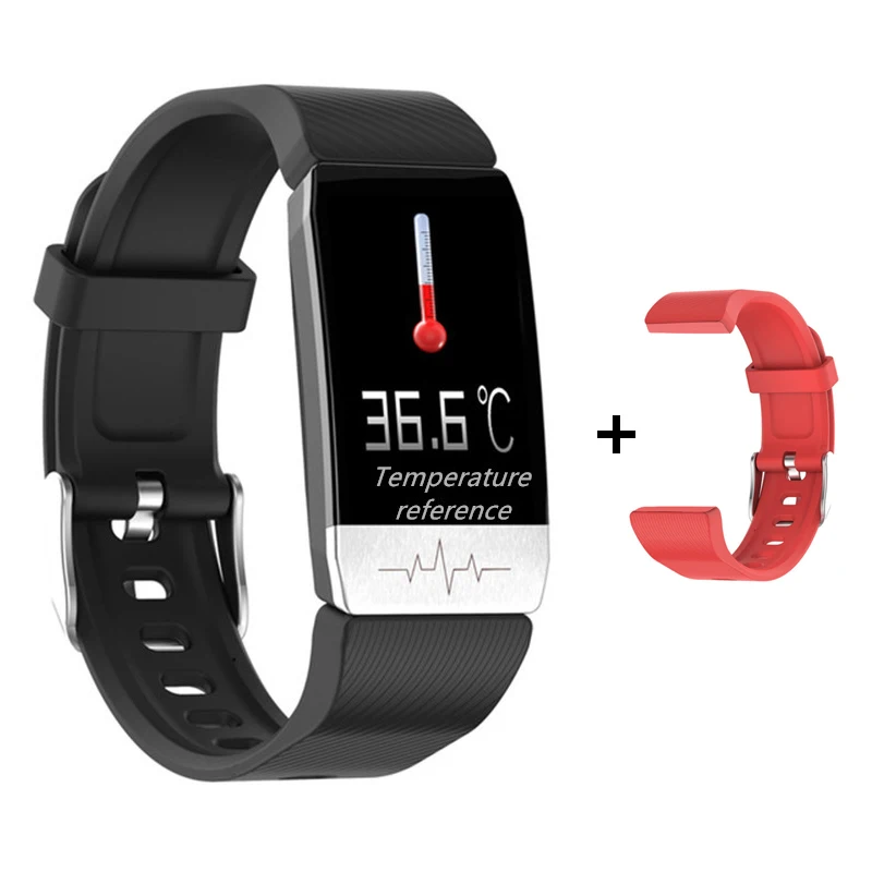 T1S Smart Watch Band With Temperature Measure ECG Heart Rate Blood Pressure Monitor Weather Forecast Drinking Remind Wristband 