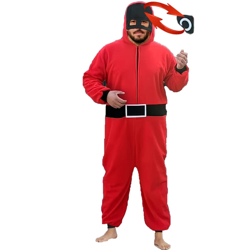 New zipper animal cosplay game costume kigurumi men one piece white pajamas halloween christmas party hooded cartoon pajamas