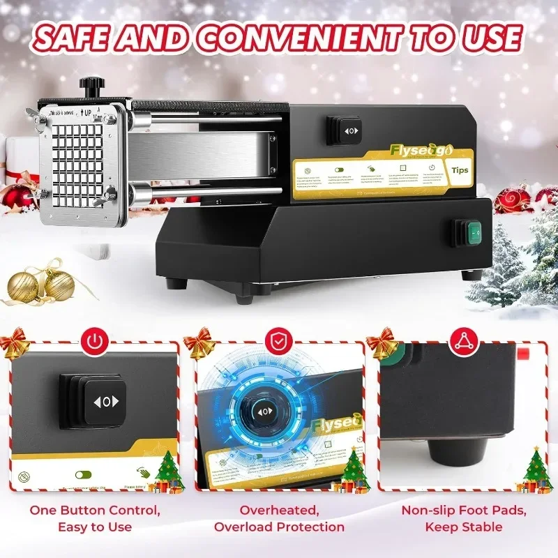 Christmas.French Fry Cutter Electric Potato Cutter Stainless Steel Professional With 4 Blades For Commercial & Cucumbers
