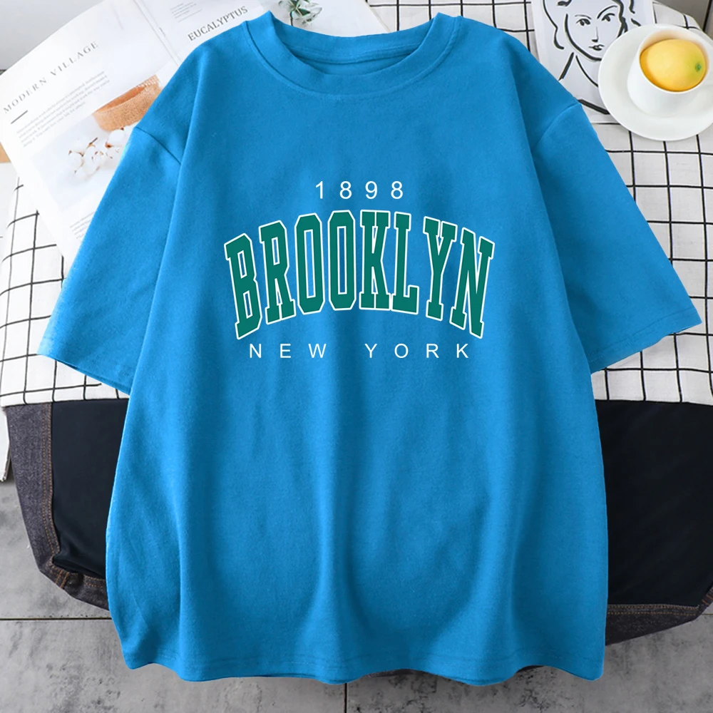 S9768c4b05a8e4ec798509cb3dabaeb535 1898 Brooklyn New York Letter Printed Cotton T Shirts For Man Personality Street Hip Hop Clothing Oversize All-math Mens Tops