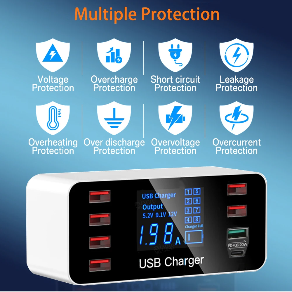 usb shaver charger 40W Quick Charge QC3.0 USB Charger Travel Mobile Phone Adapter Fast Charger USB Charger For iPhone Samsung Huawei Xiaomi smart watch charger