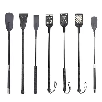 BDSM Long Leather Riding Crops Spanking Paddle Whips Bondage Erotic Fetish Adult Sex Toy for Men Women Adult Toys Sex Shop 2