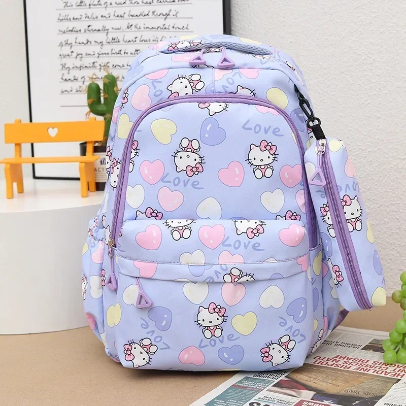 

Женская школьная сумка, милый рюкзак Hello Kitty, повседневный рюкзак, дорожный рюкзак, ручка, ранцы для дня рождения