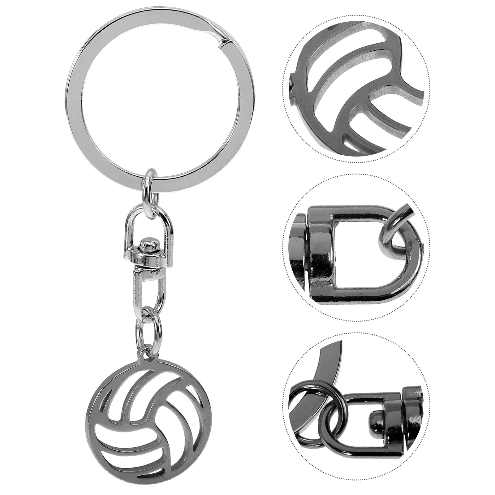 

Volleyball Keychain Compact Creative Keyrings Bag Pendant Hollow Out Exquisite Stainless Steel Party Favors Decoration Big