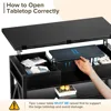 40" Lift Top Coffee Table,4 in 1 Multi-Function Lift Coffee Tables with Storage Drawers and Hidden Compartmen 6