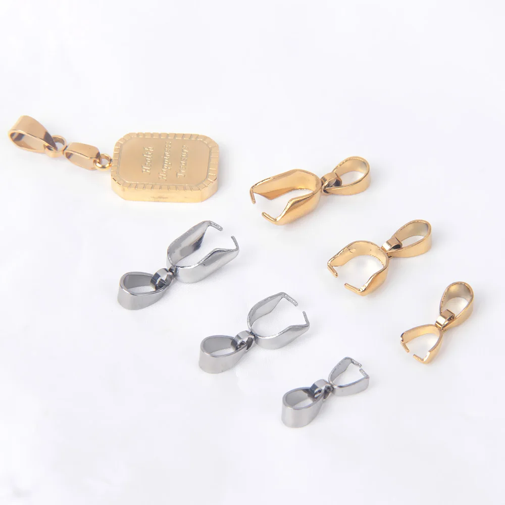 스테인레스 스틸 펜던트 걸쇠 핀치 클립 보석 후크 커넥터, 스틸 컬러 퍼모어 커넥터 콜리어 목걸이 DIY, XHN 20 개