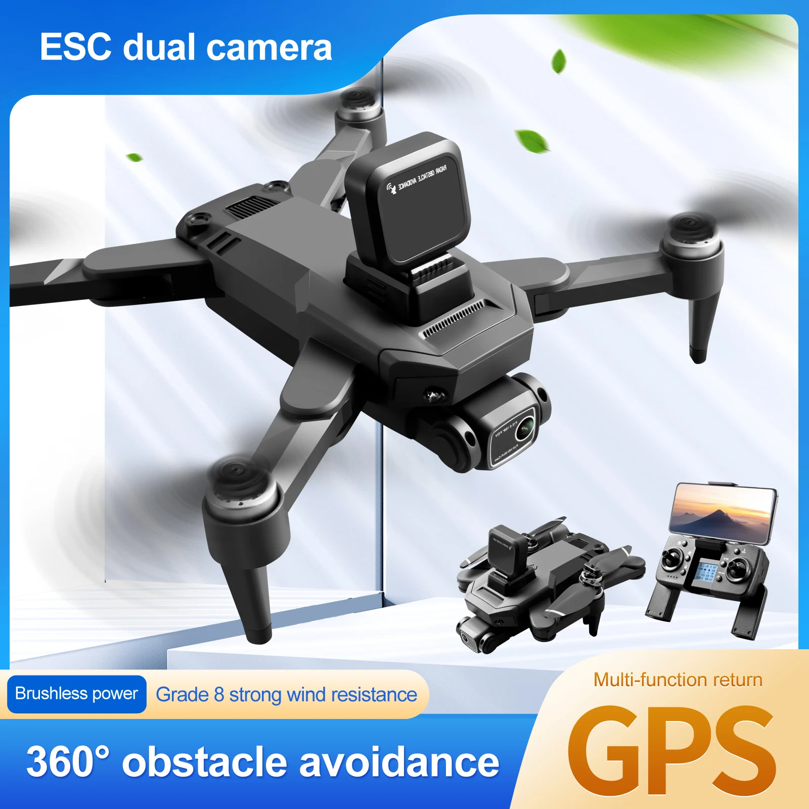 

S109 drone GPS Obstacle Avoidance Brushless Aircraft 4K High Definition Electric Control Aerial Camera UAV Four Axis Aircraft