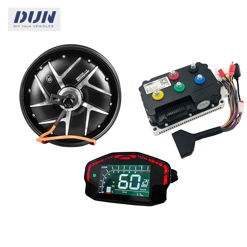 

YUMA 10x2.15 Inch 3000W 48V 60V 50H Brushless Gearless Hub Motor with ND72300 Controller and DKD Display for Electric Scooter