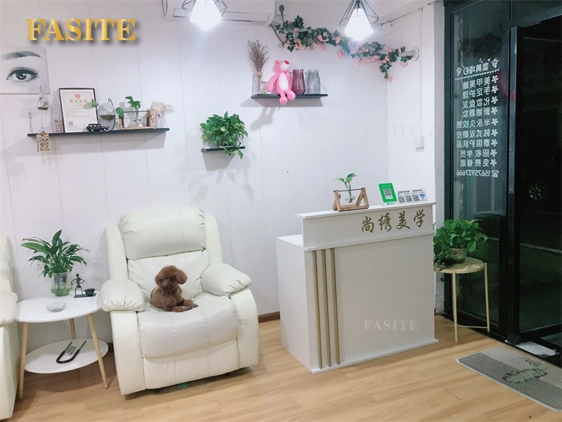 Description Picture 4 of itemModern Reception Desks Office Furniture Simple Cashier Counter Office Desks Barber Shop Beauty Salon Bar Table Reception Desk