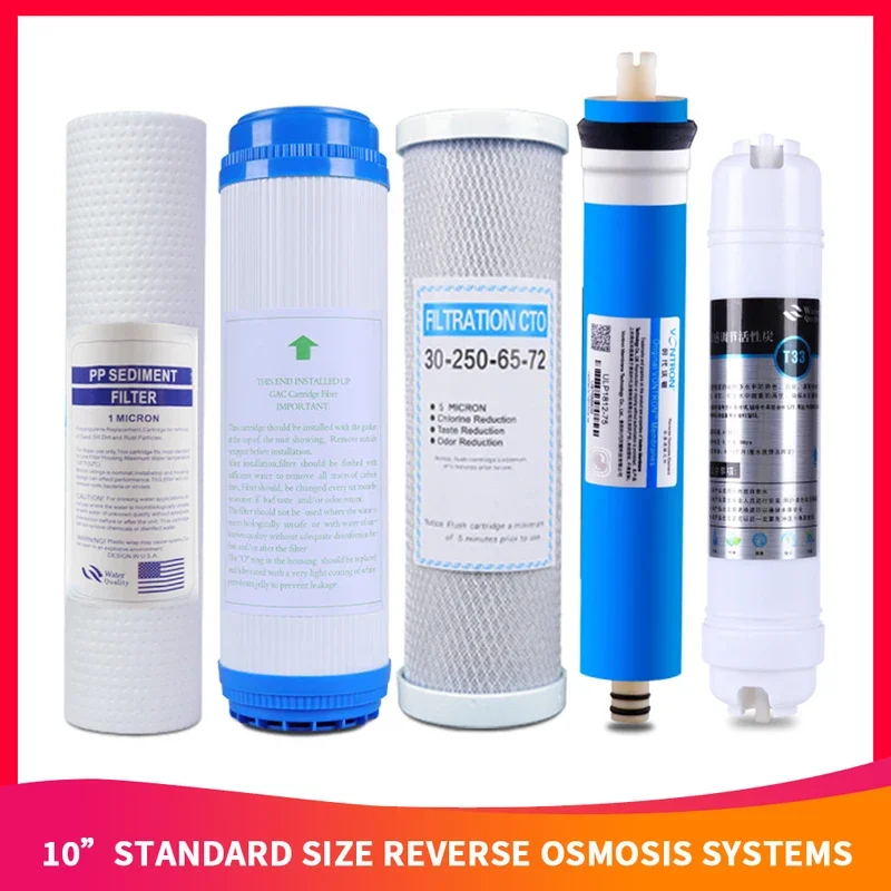 New Water Purifier 5 Stage Filter Cartridge 75 gpd RO Membrane Reverse Osmosis System Water Filters For Household