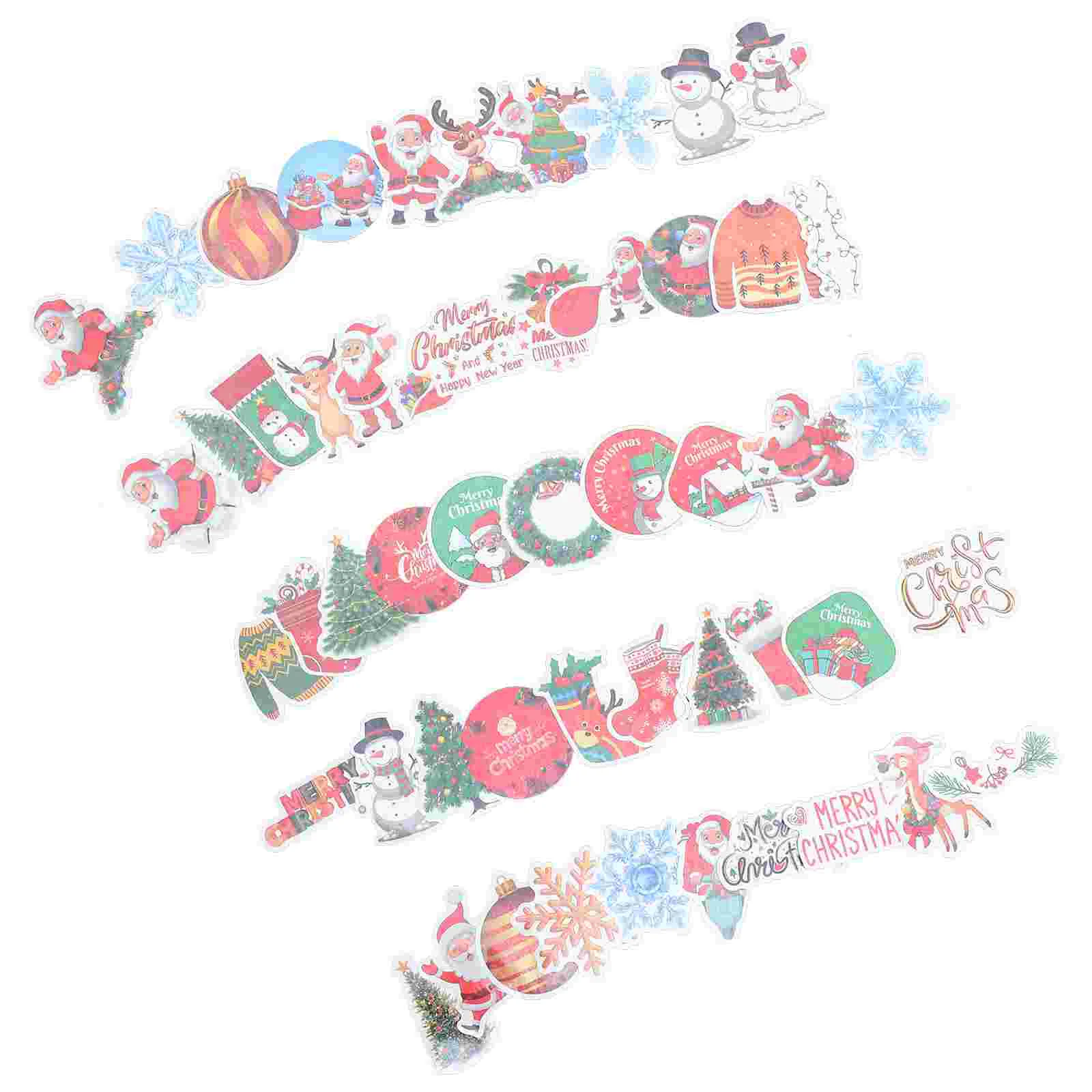 50 Pcs Christmas Stickers for Envelopes Water Bottle Boxes Gifts Cartoon Calendar Glass Marker Party