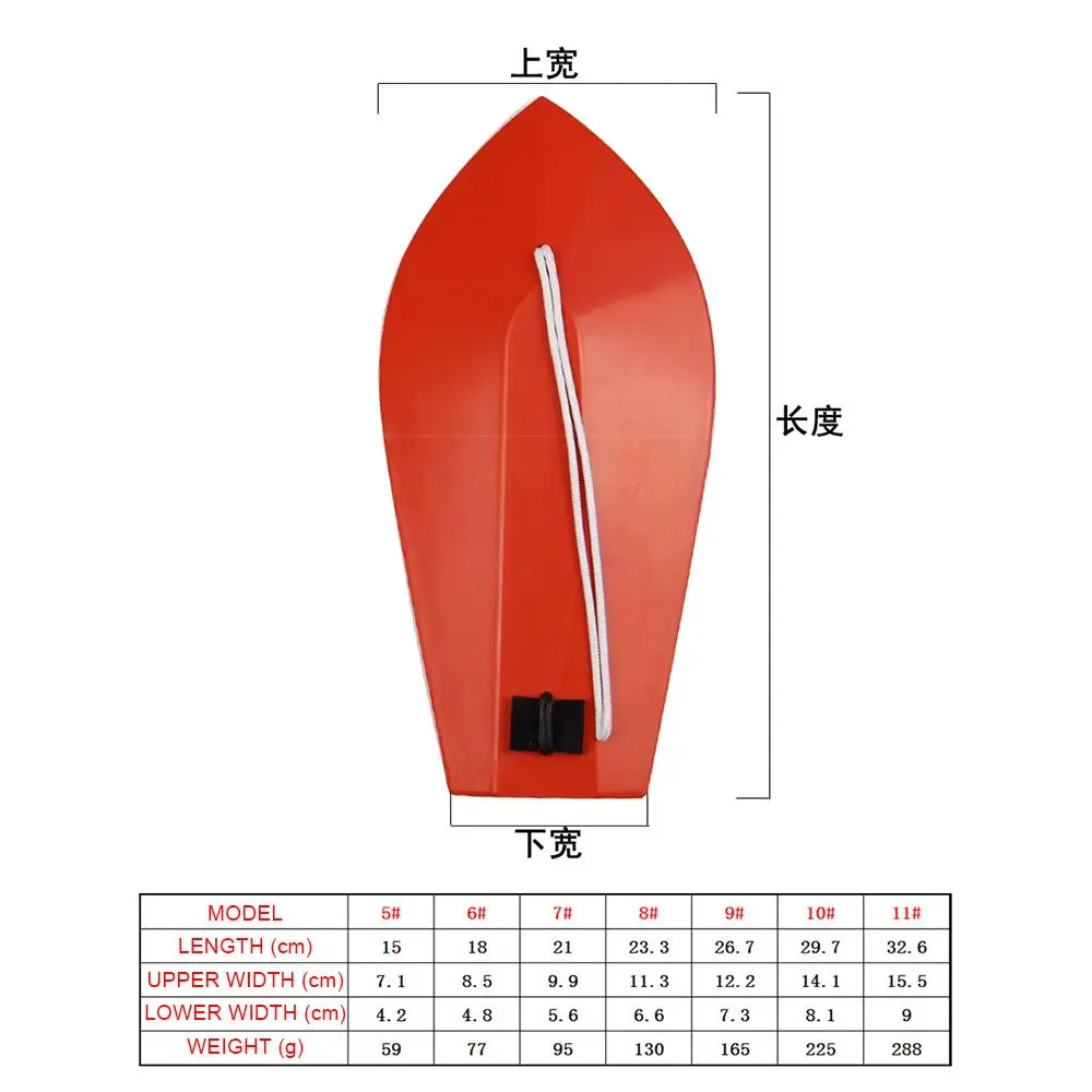 Hot Adjustable Weight Red Plastic Plan Fishing Diving Board Diver Plate Trolling Tool Artificial Bait
