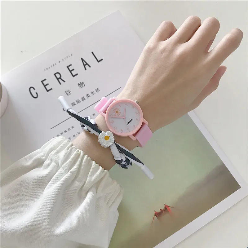 

Cartoon Flowers Kids Watches Girls Color Light Source Silicone Children Watch Boys Gift Clock Wristwatch