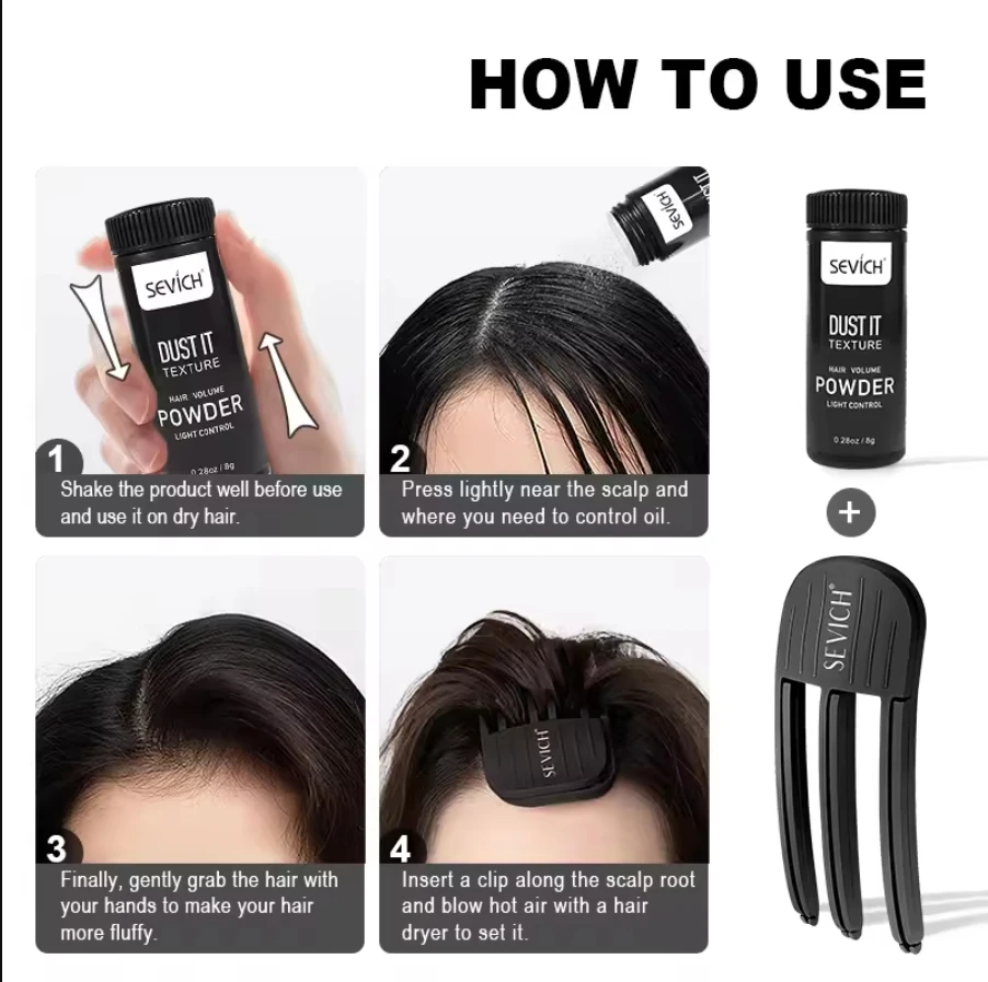 Hair Styling Powder Fluffy Hair Clip Oil-Absorbing Hair Powder Haircut Design Increase Volumizing Hair Powder For Men Women view 3