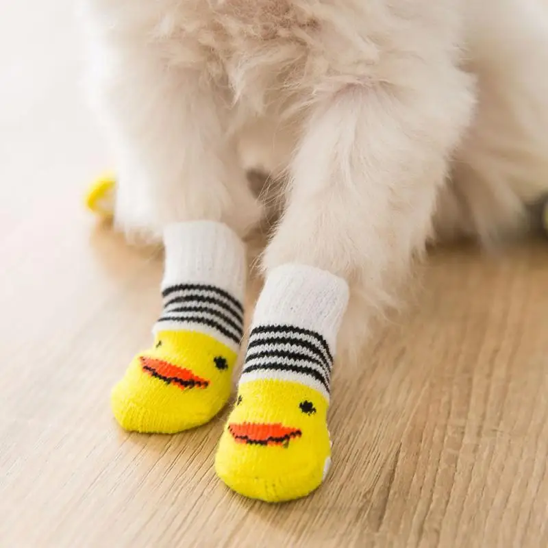 CutePetSocksAntiSlipKnittedCatsShoesAntiscratchForCatsShoes
