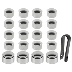 Universal 17mm Car Wheel Nut Caps Bolt Covers (Silver)