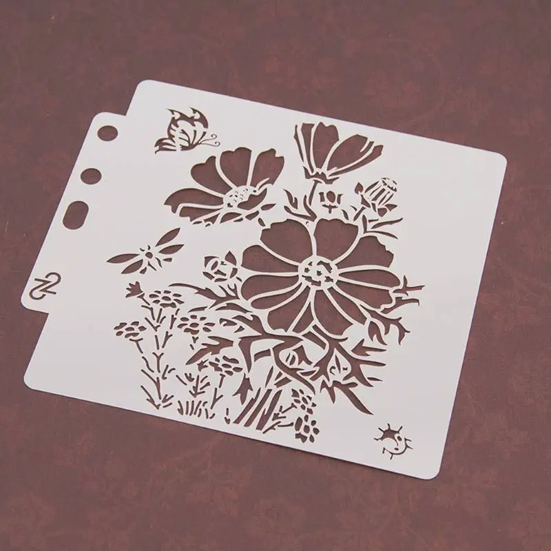 Flower Stencils Template Painting Scrapbooking Embossing Stamping Album Crafts