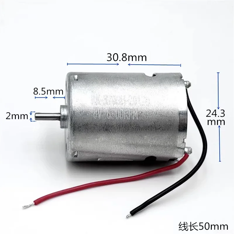 RK-370SH-20170 미니 370 모터 DC 5V 6V 8V 12V 9600RPM 마이크로 24mm 원형 전기 카본 브러시 모터 DIY 취미용 장난감 팬 모델