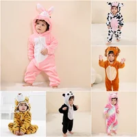 Baby Kigurumi Rabbit Unicorn Cow Cartoon Romper Infant Kids Animal Jumpsuit Toddler Clothes Girls Boys Cosplay Pyjamas Costumes 1