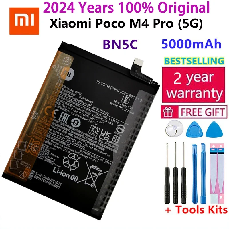 

2024 Years New Original 5000mAh High Quality BN5C Battery For Xiaomi Poco M4 Pro 5G Phone Bateria Batteries Fast Shipping