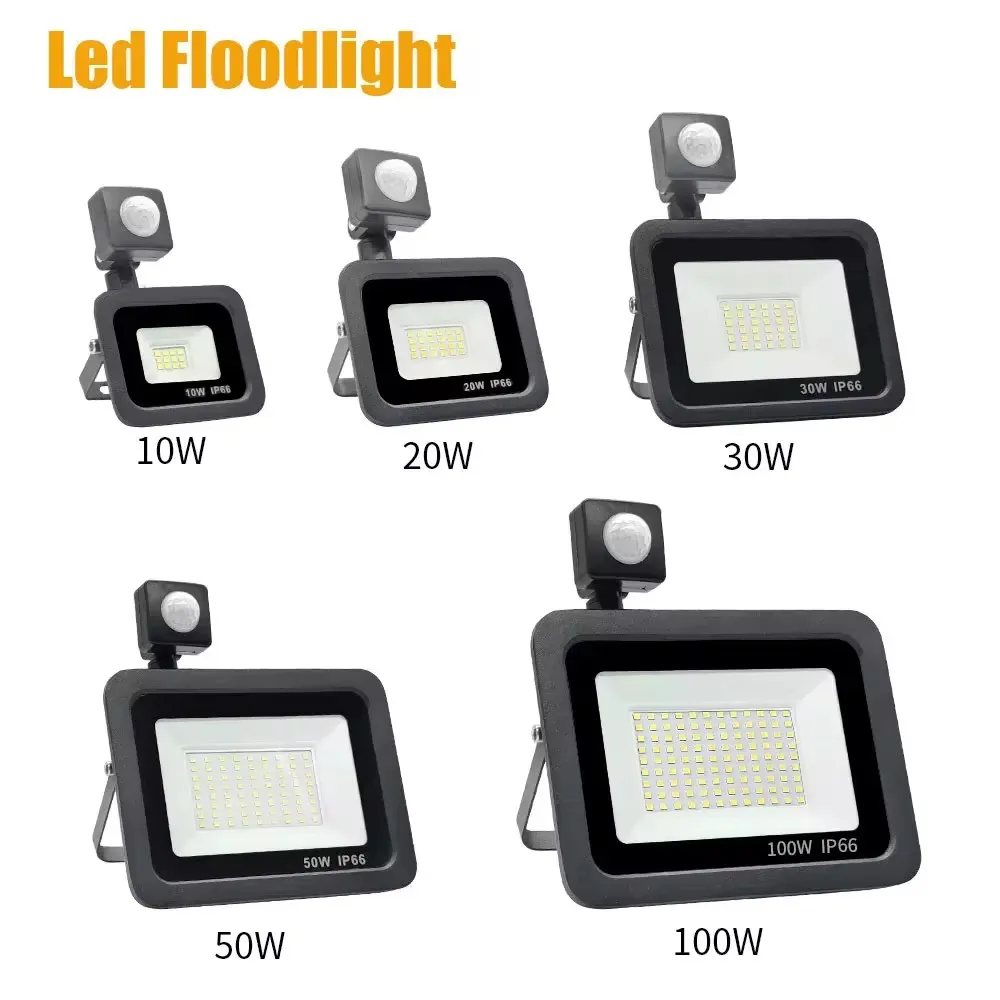 Outdoor Waterproof LED Motion Sensor Spotlight - Adjustable Wattage and Detection