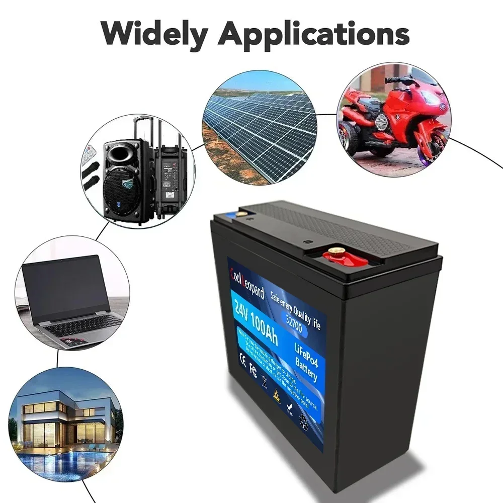 24V 100AH LiFePO4 32700 Battery Built-in 120A BMS RV Rechargeable Lithium Iron Phosphate Solar Marine Overland Off-Grid Battery