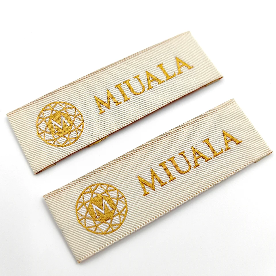 Organic Embroidery Label Woven Labels for Clothing Woven Neck Tags Sew on Collar Cotton Label