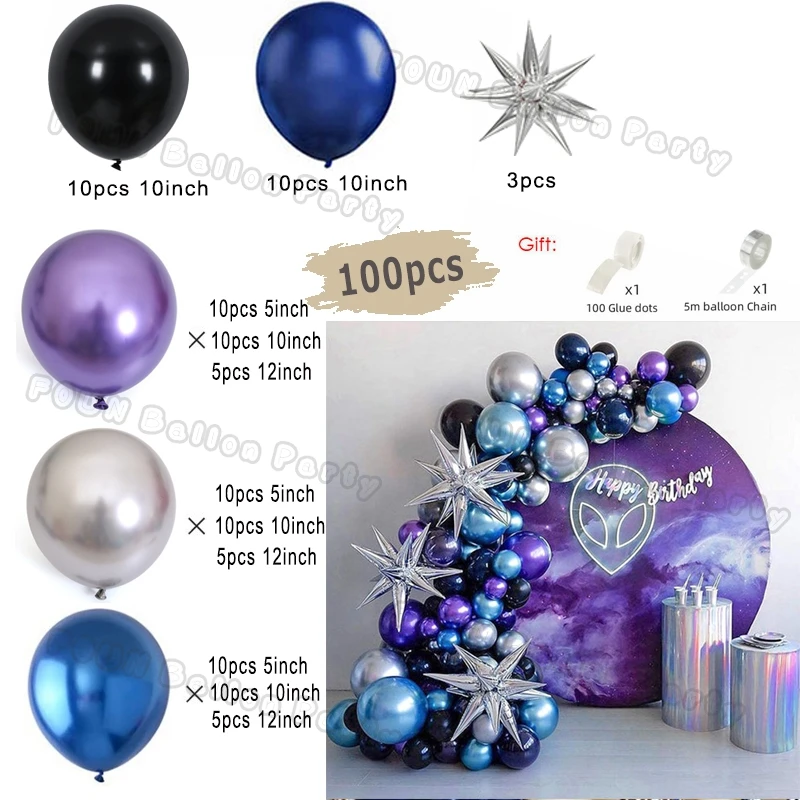 Palloncini metallizzati oro 100 pezzi - Baraldi Cotillons