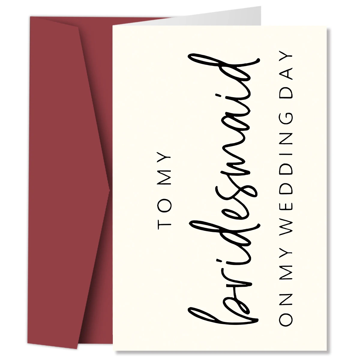 1 Set To My Bridesmaid On My Wedding Day Card Family Of The Bride Or Groom Cards-Wedding Party Card Thank You