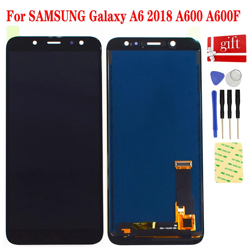 ЖК-дисплей для SAMSUNG Galaxy A6 2018 A600 A600F A600FN SM-A600FN/DS модуль сенсорного экрана с