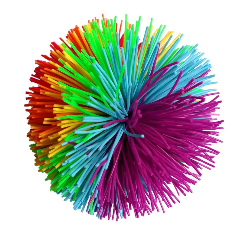 Rainbow Rubber Stringy Balls Sensory Fidget Toys For Kids Party Favors Classroom Prizes School Gifts For Students Outdoor Fun 5