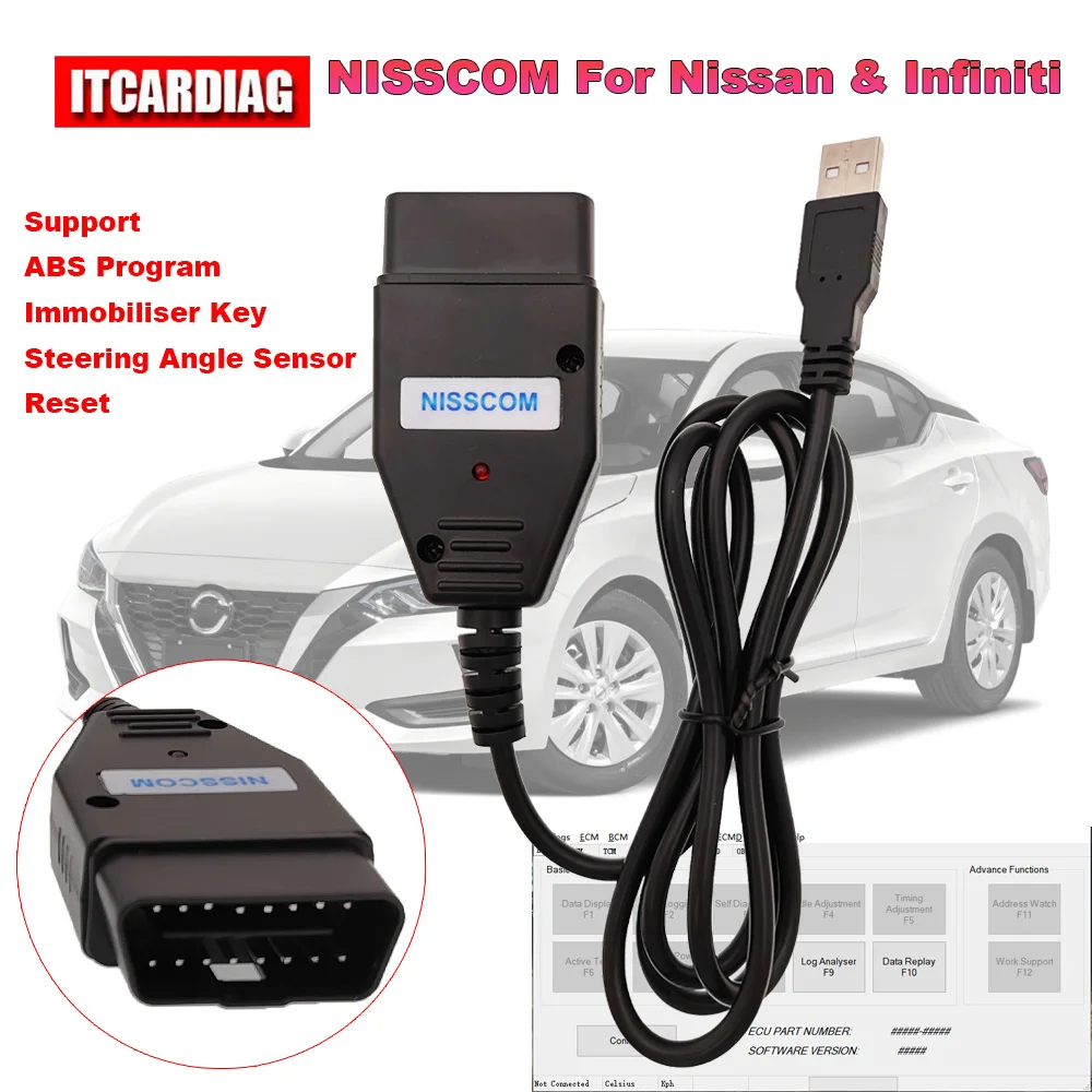 ITCARDIAG for Nissan & Infiniti OBD2 Car Diagnostic Tool Support ABS Program Immobiliser