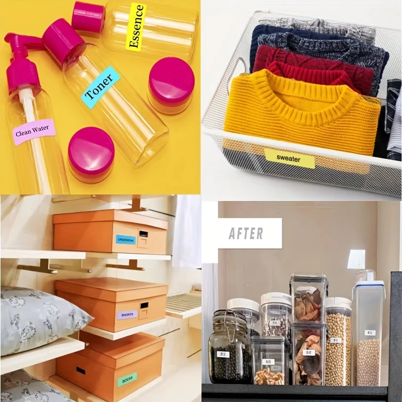 57mm Mini Label Printing Paper Multi-Purpose 50x15mm & 50x30mm Colorful White Adhesive Tags for Office Durable Labels