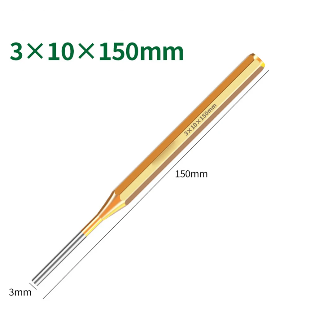 1 stücke 2/3/4/5/6/8/10mm Messing Punch 150mm Roll Pin Punch Werkzeuge Entferner Heavy Duty Meißel Kegel Punch Für Maschinen Wartung – Detail 6