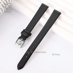 Premium Soft Cowhide Leather Watch Band - Fashionable Wristwatch Strap - 22mm (Black)